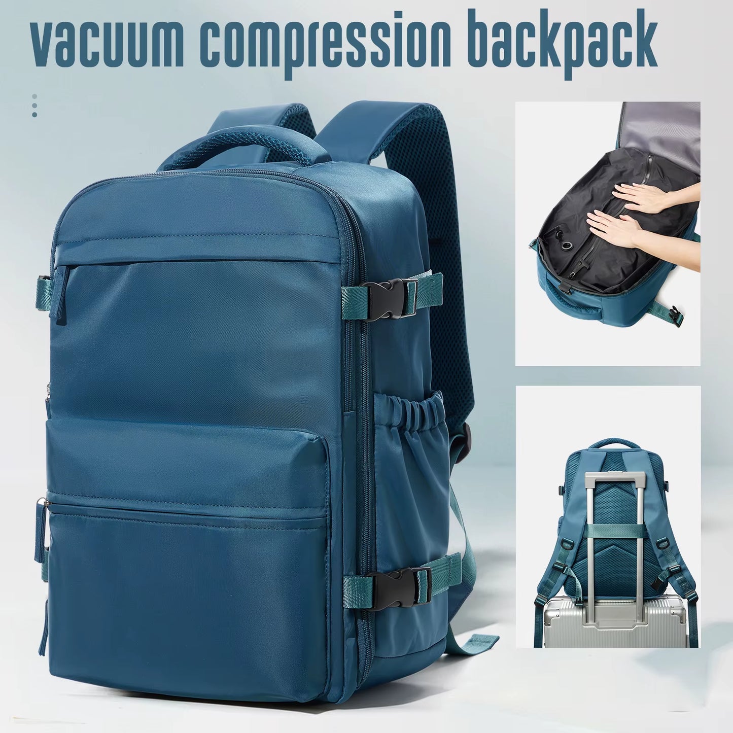 Vacuum Backpack Travel Bag for Men Large Capacity Airback Backpack Business Laptop Backpack Women Expandable Backpack School Bag