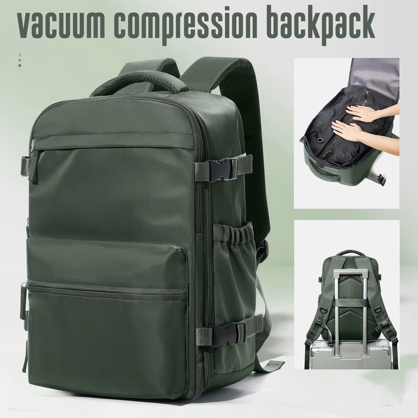 Vacuum Backpack Travel Bag for Men Large Capacity Airback Backpack Business Laptop Backpack Women Expandable Backpack School Bag