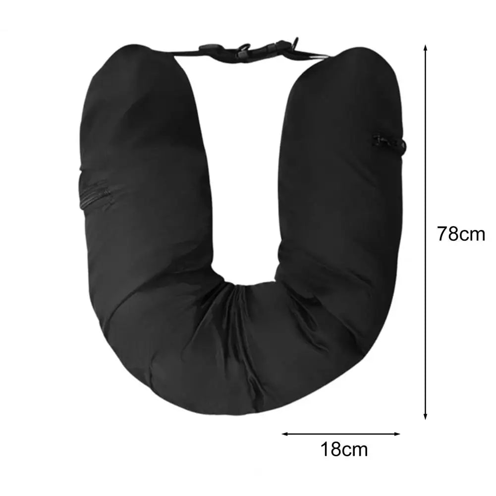 Travel Neck Pillow Self-Filling Travel Pillow Portable Stuffable Neck Pillow for Travel with Refillable Support Cushion for Car